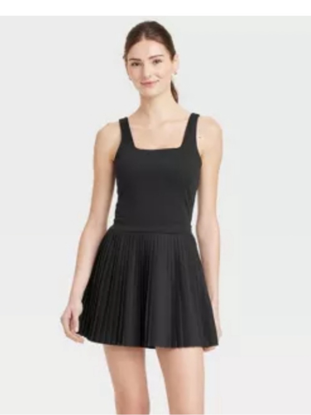 all in motion Black Pleated Mini Dress